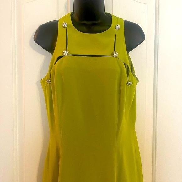 “CACHE” Keyhole Cut-Outs & Rhinestone Dress - Picture 2 of 14